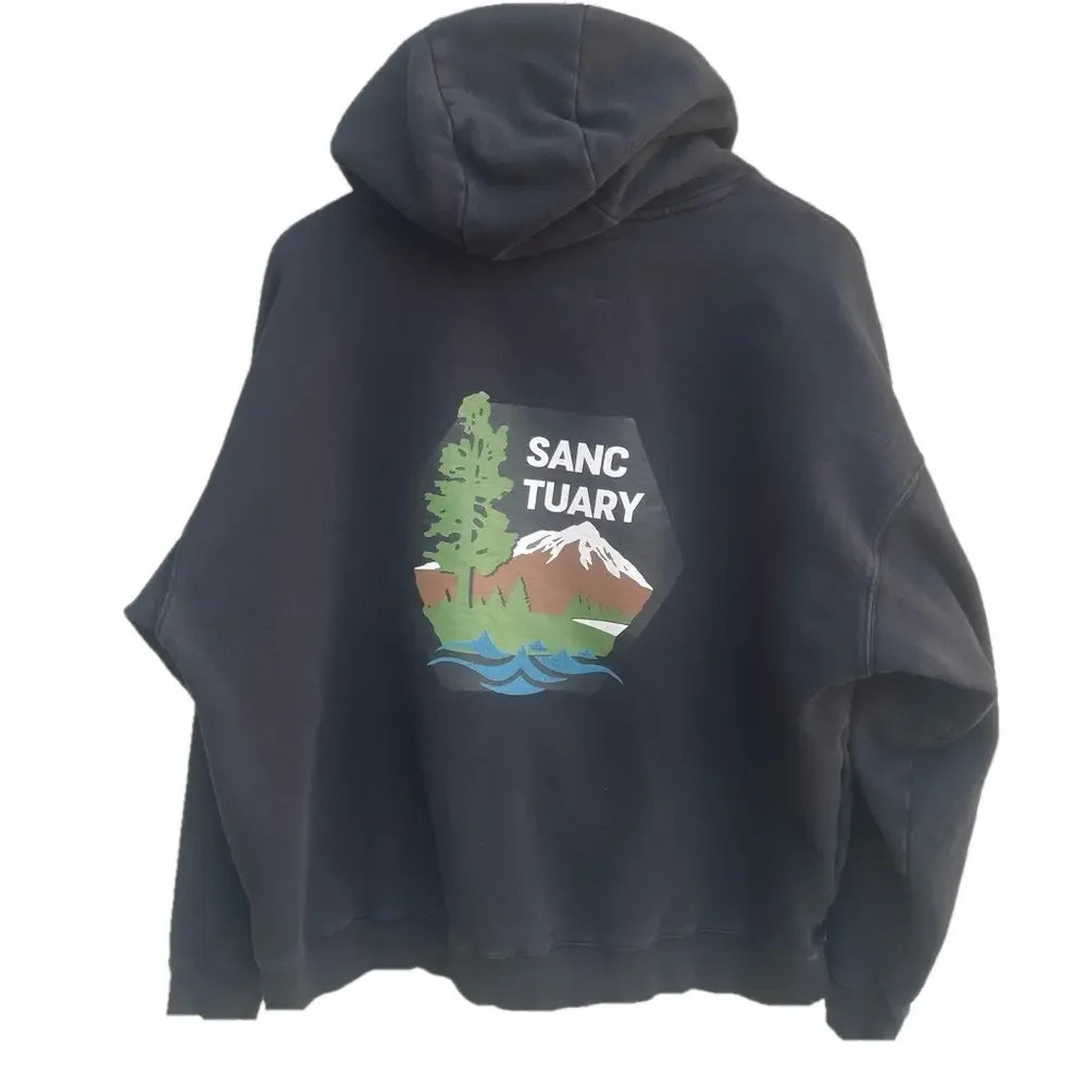Sanctuary Black Graphic Hoodie Large